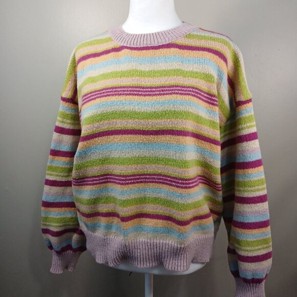 LE LIS COLLECTION VINTAGE CREW NECK STRIPPED SWEATER WOMENS SIZE SMALL - Picture 5 of 7